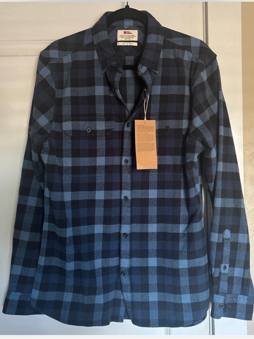 Fjallraven Blue and Navy Plaid Button-Down Shirt